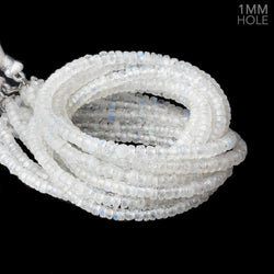4.5-5mm Rainbow Moonstone faceted rondelle 1mm large hole 13 inch 125 Beads (ONLINE ORDER ONLY)