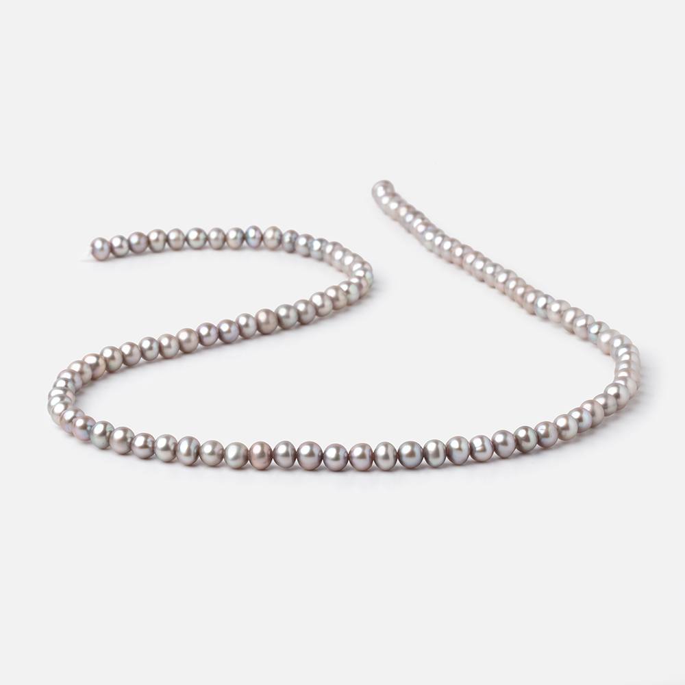 4-4.5mm Silver Off Round Freshwater Pearls 15.5 inch 95 Beads (ONLINE ORDER ONLY)