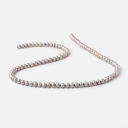 4-4.5mm Silver Off Round Freshwater Pearls 15.5 inch 95 Beads (ONLINE ORDER ONLY)