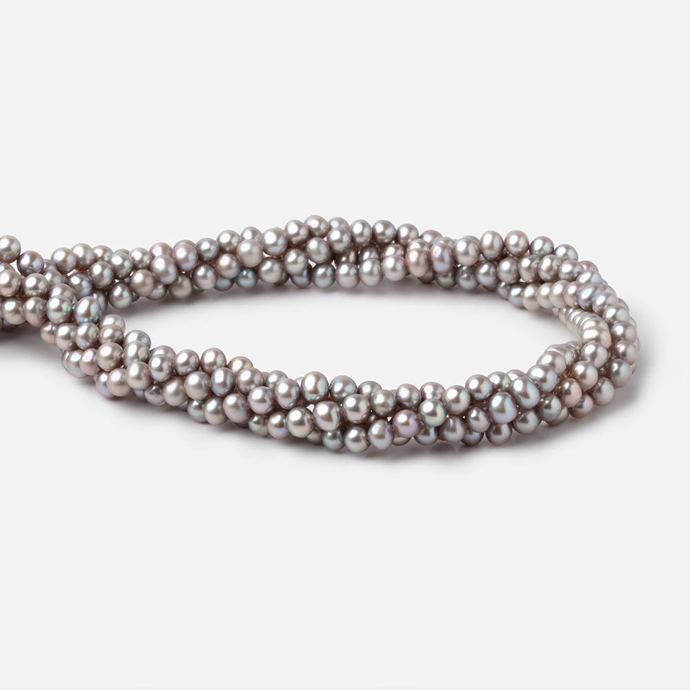 4-4.5mm Silver Off Round Freshwater Pearls 15.5 inch 95 Beads (ONLINE ORDER ONLY)