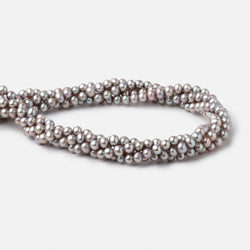 4-4.5mm Silver Off Round Freshwater Pearls 15.5 inch 95 Beads (ONLINE ORDER ONLY)