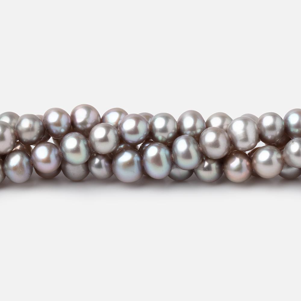 4-4.5mm Silver Off Round Freshwater Pearls 15.5 inch 95 Beads (ONLINE ORDER ONLY)
