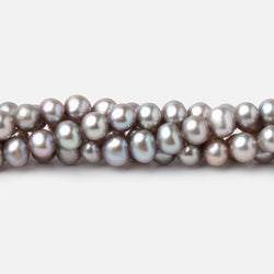 4-4.5mm Silver Off Round Freshwater Pearls 15.5 inch 95 Beads (ONLINE ORDER ONLY)