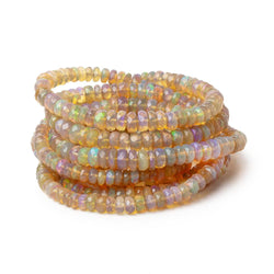 4-5.5mm Dark Golden Ethiopian Opal Faceted Rondelles 16 inch 166 Beads (ONLINE ORDER ONLY)