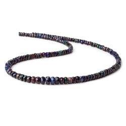 4-5.5mm Ethiopian Wollo Black Opal faceted rondelles 145 beads 16 inch AA (ONLINE ORDER ONLY)