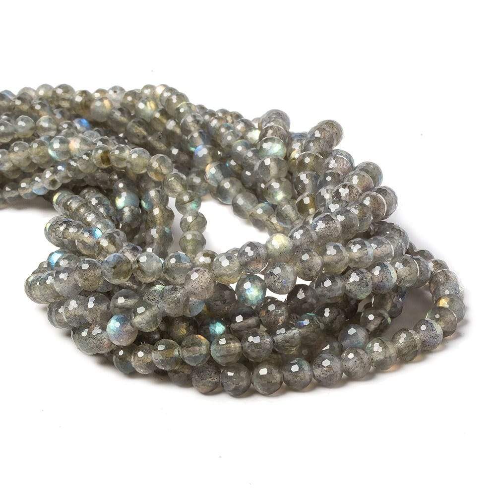 4-5.5mm Labradorite faceted round beads 15 inches 85 pieces AA (ONLINE ORDER ONLY)