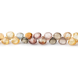4-5.5mm Multi Color Zircon Faceted Heart Briolettes 8 inch 66 Beads AA (ONLINE ORDER ONLY)