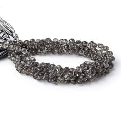 4-5mm Black Tourmalinated Quartz Faceted Candy Kiss Beads 9 inch 76 pieces AA (ONLINE ORDER ONLY)