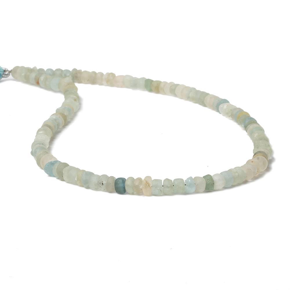 4-5mm Frosted Multi Color Beryl Plain Rondelle Beads 13 inch 110 pieces (ONLINE ORDER ONLY)