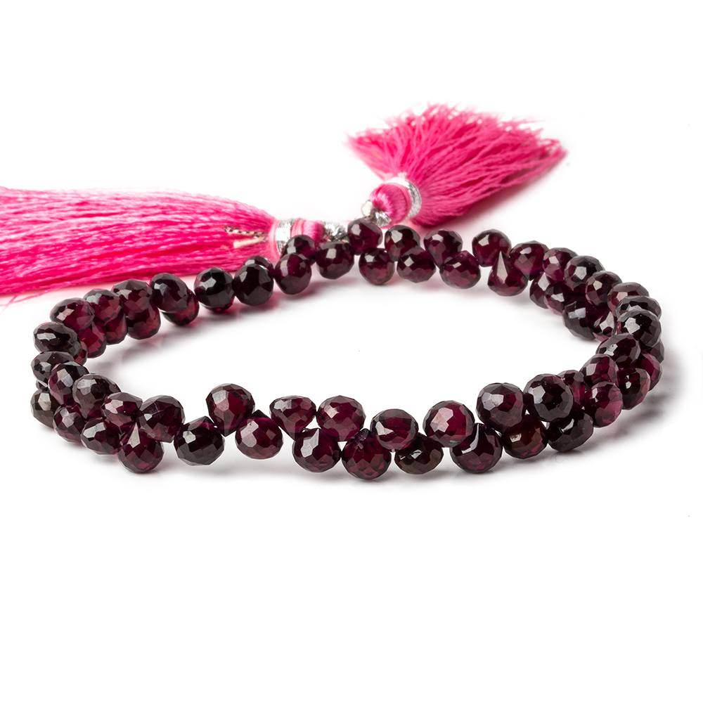 5mm Garnet Faceted Candy Kiss Beads 8 inch 60 pieces (ONLINE ORDER ONLY)