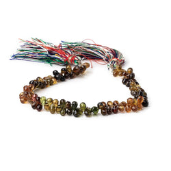 4-5mm Green and Brown Tourmaline Faceted Tear Drop 8 inch 110 beads AA (ONLINE ORDER ONLY)