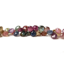 4-5mm Multi-Color Fancy Sapphire and Ruby Heart Briolette 17 inch 152 pieces (ONLINE ORDER ONLY)