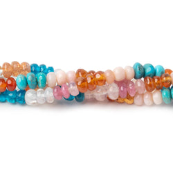 4-5mm Multi Gemstone Plain Rondelles 36 inch 330 Beads AA (ONLINE ORDER ONLY)