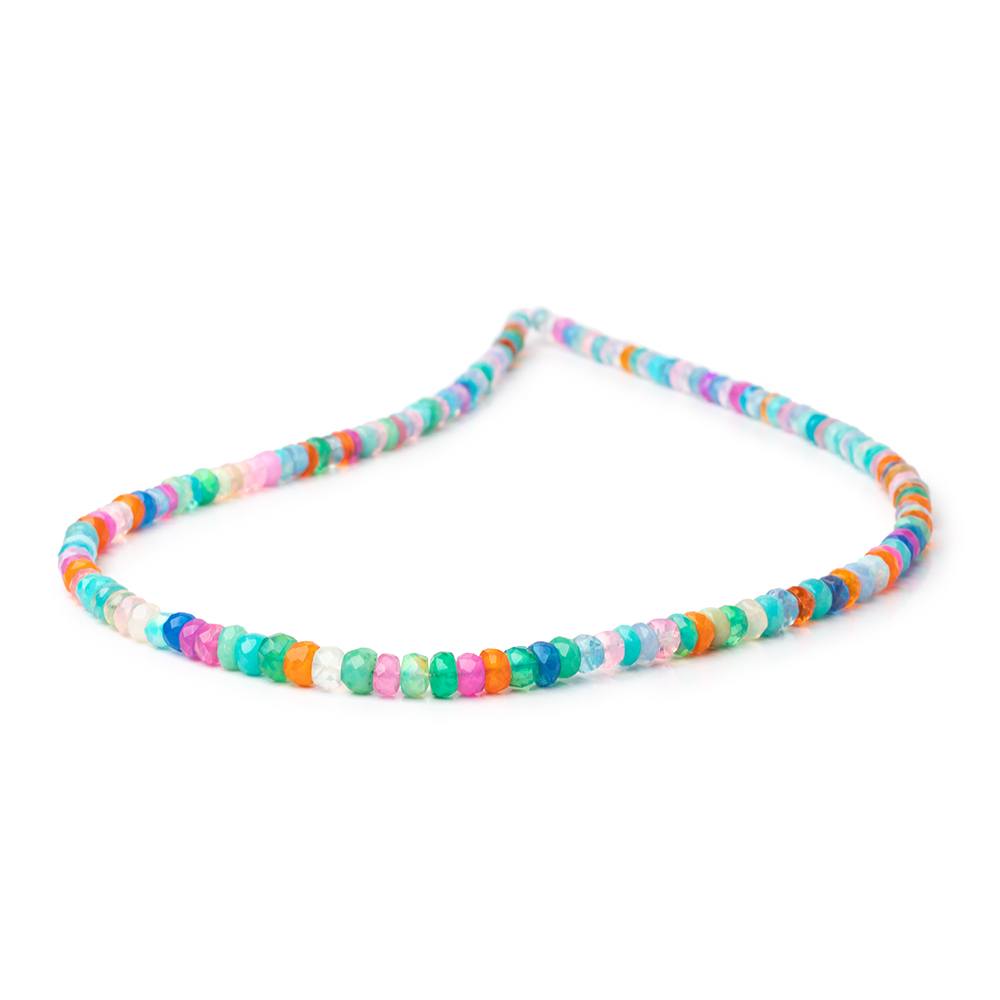 4-5mm Neon Multi Color Ethiopian Opal Faceted Rondelles 16 inch 163 Beads AA (ONLINE ORDER ONLY)