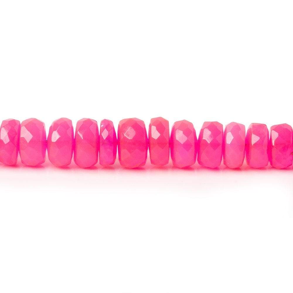4-5mm Neon Pink Ethiopian Opal Faceted Rondelles 18 inch 170 color treated beads (ONLINE ORDER ONLY)