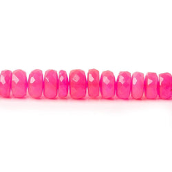 4-5mm Neon Pink Ethiopian Opal Faceted Rondelles 18 inch 170 color treated beads (ONLINE ORDER ONLY)