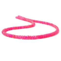 4-5mm Neon Pink Ethiopian Opal Faceted Rondelles 18 inch 170 color treated beads (ONLINE ORDER ONLY)