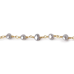 4-5mm Silver Petite Baroque Pearls on Vermeil Chain (ONLINE ORDER ONLY)