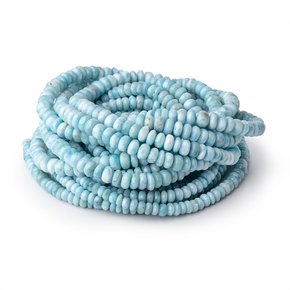4-6mm Larimar Plain Rondelle Beads 18 inch 154 pieces AA (ONLINE ORDER ONLY)