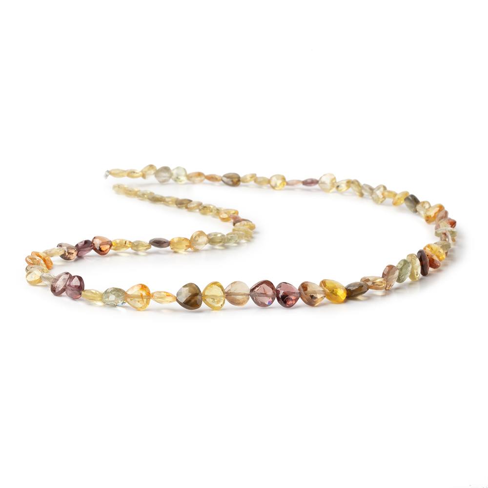 4-6mm Multi Color Golden Zircon Faceted Heart 16 inch 87 Beads AA (ONLINE ORDER ONLY)