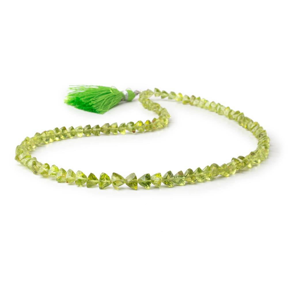4-6mm Peridot Faceted Trillion Beads 16 inch 93 pieces AA (ONLINE ORDER ONLY)