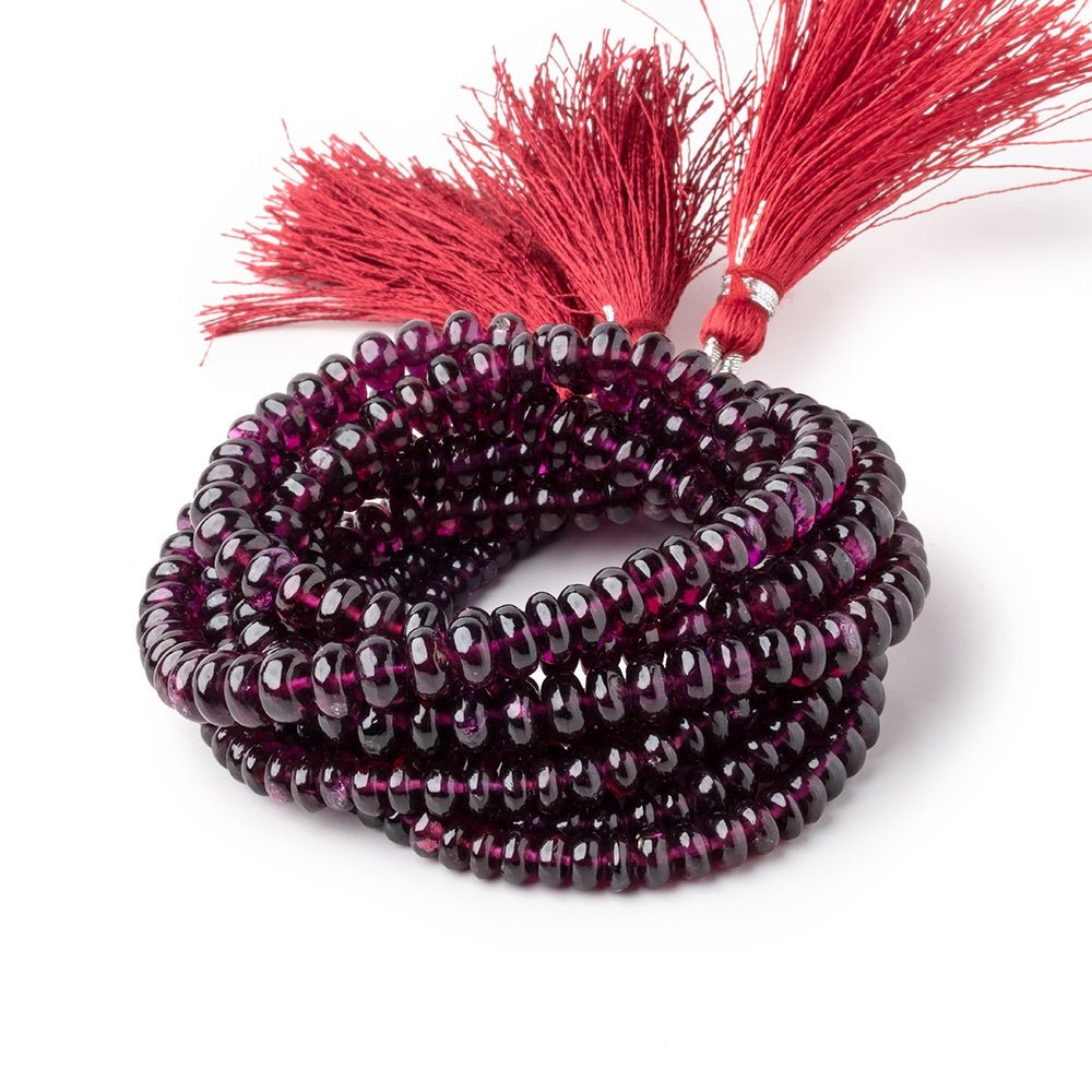 4-6mm Rhodolite Garnet plain rondelle beads 18 inch 148 pieces AA (ONLINE ORDER ONLY)