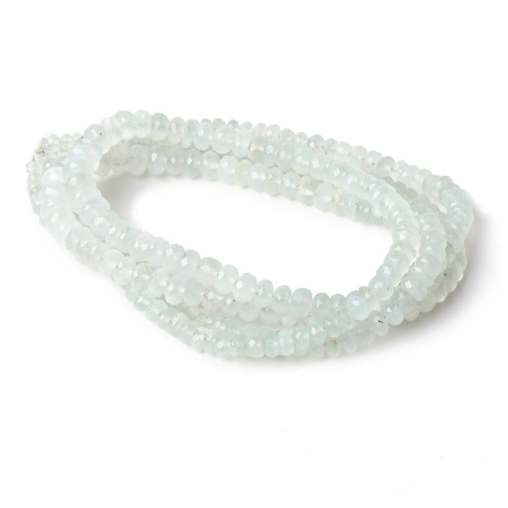 4-7mm Aqua Green Chalcedony faceted rondelles 18 inches 135 beads AA (ONLINE ORDER ONLY)