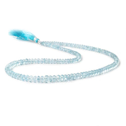 4-7mm Aquamarine Faceted Rondelle Beads 16 inch 142 pieces AA (ONLINE ORDER ONLY)