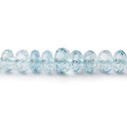 4-7mm Aquamarine Faceted Rondelle Beads 16 inch 142 pieces AA (ONLINE ORDER ONLY)