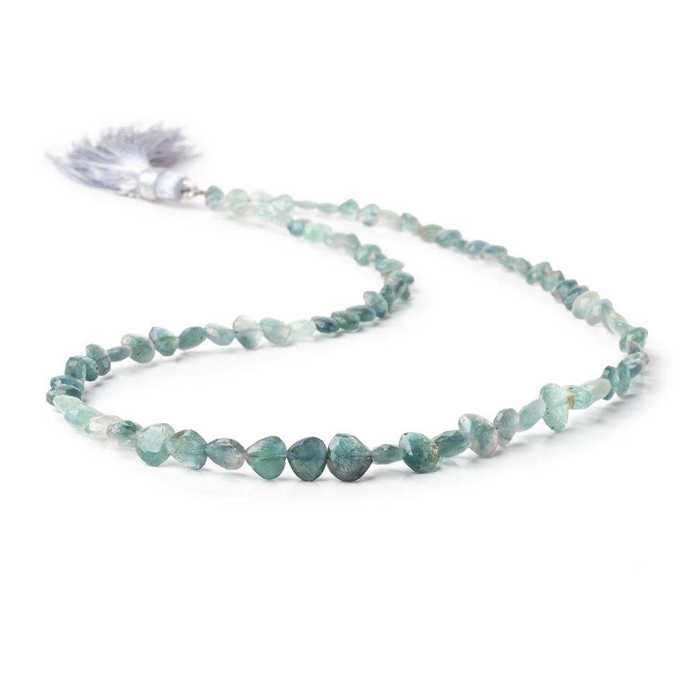 4-7mm Bi-Color Indicolite Tourmaline Faceted Heart 15.5 inch 78 Beads (ONLINE ORDER ONLY)