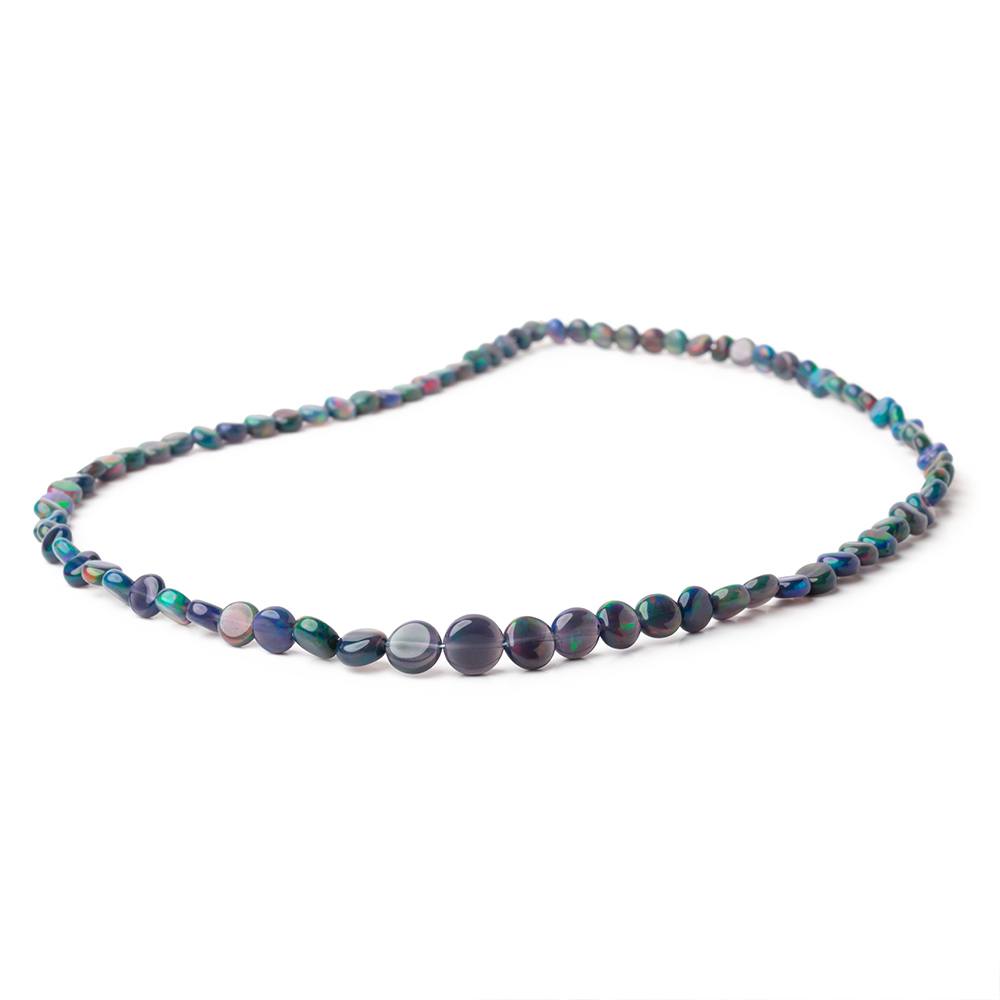 4-7mm Black Ethiopian Opal Plain Coin Beads 15.5 inch 81 pieces AA (ONLINE ORDER ONLY)
