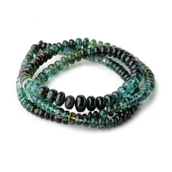 4-7mm Indicolite Blue & Chrome Green Tourmaline Plain Rondelles 18 inch 160 pieces AA (ONLINE ORDER ONLY)