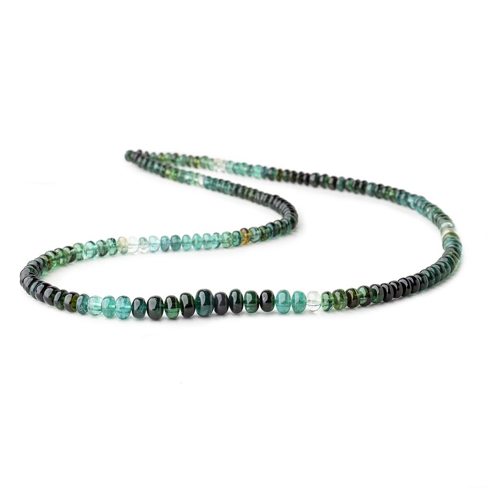 4-7mm Indicolite Blue & Chrome Green Tourmaline Plain Rondelles 18 inch 160 pieces AA (ONLINE ORDER ONLY)