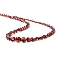 6-8mm Mozambique Garnet Faceted Coin Beads 15.5 inch 58 pieces (ONLINE ORDER ONLY)