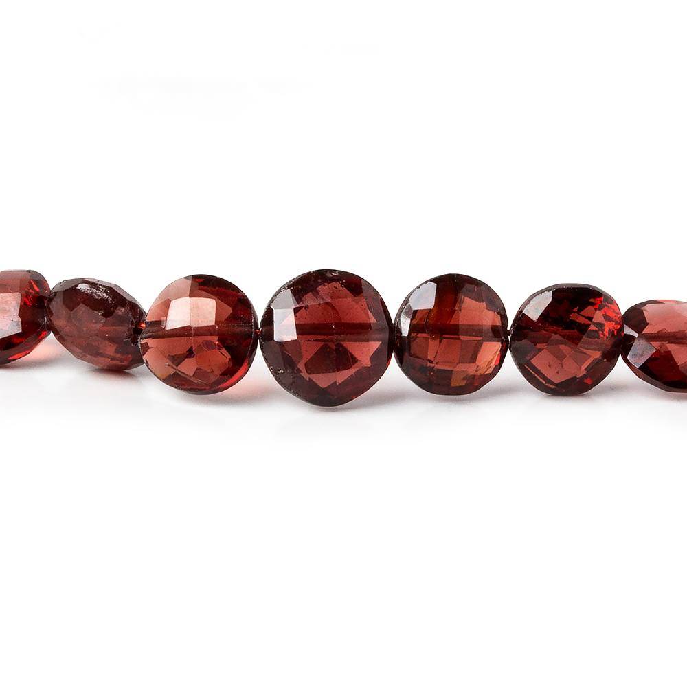 6-8mm Mozambique Garnet Faceted Coin Beads 15.5 inch 58 pieces (ONLINE ORDER ONLY)