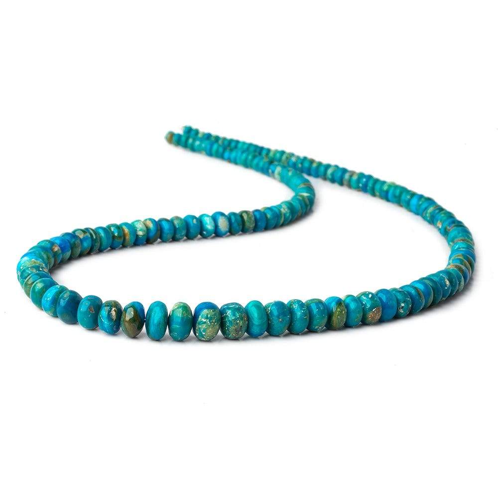 4-7mm Peruvian Blue Opalina plain rondelles 18 inch 128 beads A (ONLINE ORDER ONLY)