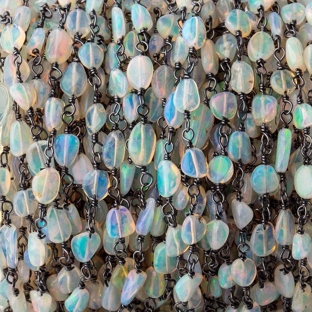 4-7mm Ethiopian Jelly Opal Plain Nuggets on Black Gold .925 Chain (ONLINE ORDER ONLY)