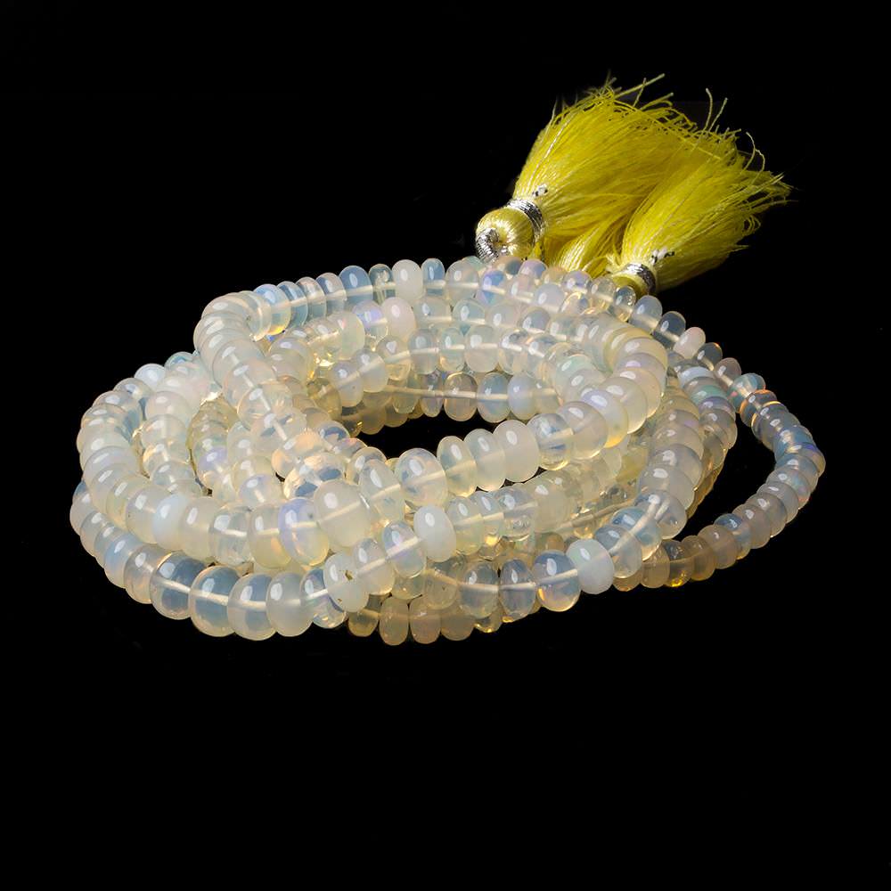 4-7mm White Ethiopian Opal Plain Rondelle beads 18 inch 146 pieces (ONLINE ORDER ONLY)