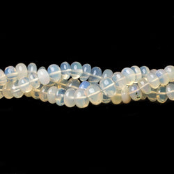 4-7mm White Ethiopian Opal Plain Rondelle beads 18 inch 146 pieces (ONLINE ORDER ONLY)
