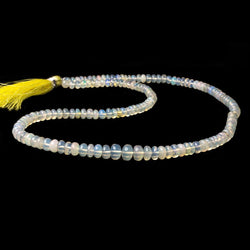 4-7mm White Ethiopian Opal Plain Rondelle beads 18 inch 146 pieces (ONLINE ORDER ONLY)