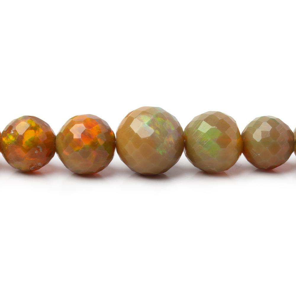 4-8mm Dark Golden Ethiopian Opal Faceted Rounds 18 inch 91 Beads AA (ONLINE ORDER ONLY)