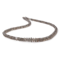 4-8mm Platinum Grey Moonstone plain rondelles 18 inch 150 beads