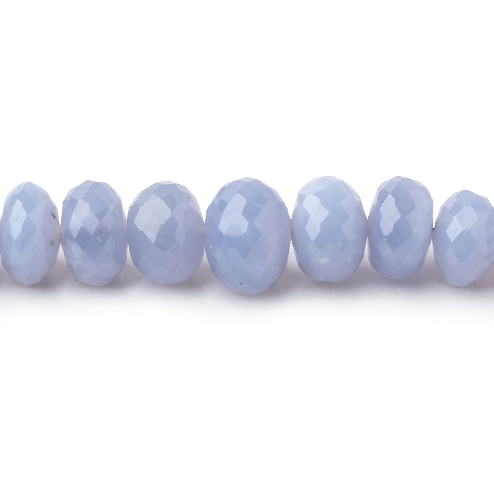 4-9mm Namibian Blue Chalcedony faceted rondelles 18 inch 115 beads AA (ONLINE ORDER ONLY)