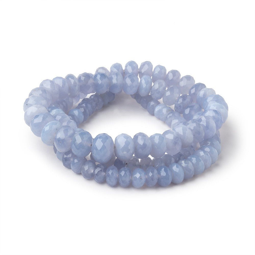 4-9mm Namibian Blue Chalcedony faceted rondelles 18 inch 115 beads AA (ONLINE ORDER ONLY)