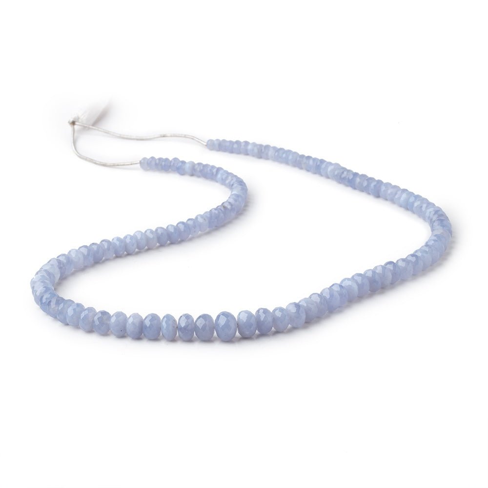 4-9mm Namibian Blue Chalcedony faceted rondelles 18 inch 115 beads AA (ONLINE ORDER ONLY)