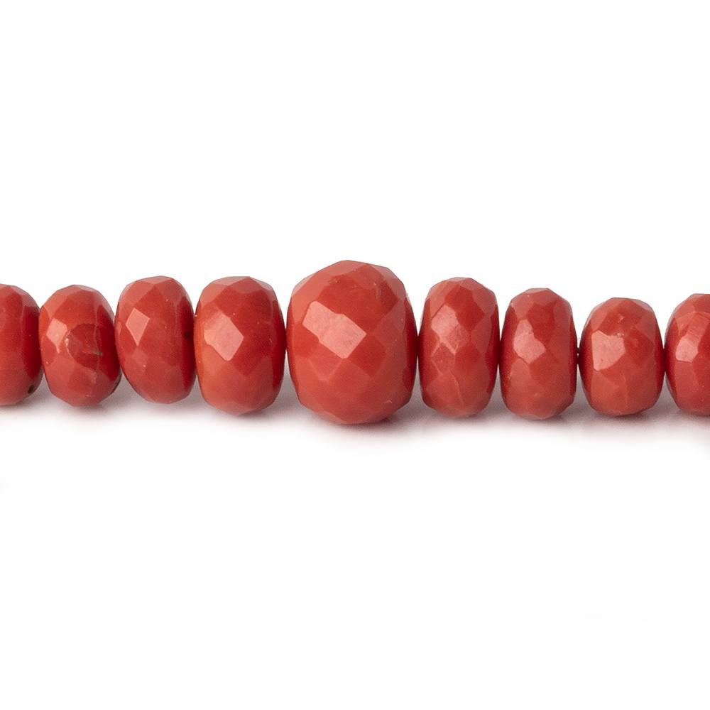 4-9mm Red Coral faceted rondelles 18 inch 133 pieces AA (ONLINE ORDER ONLY)