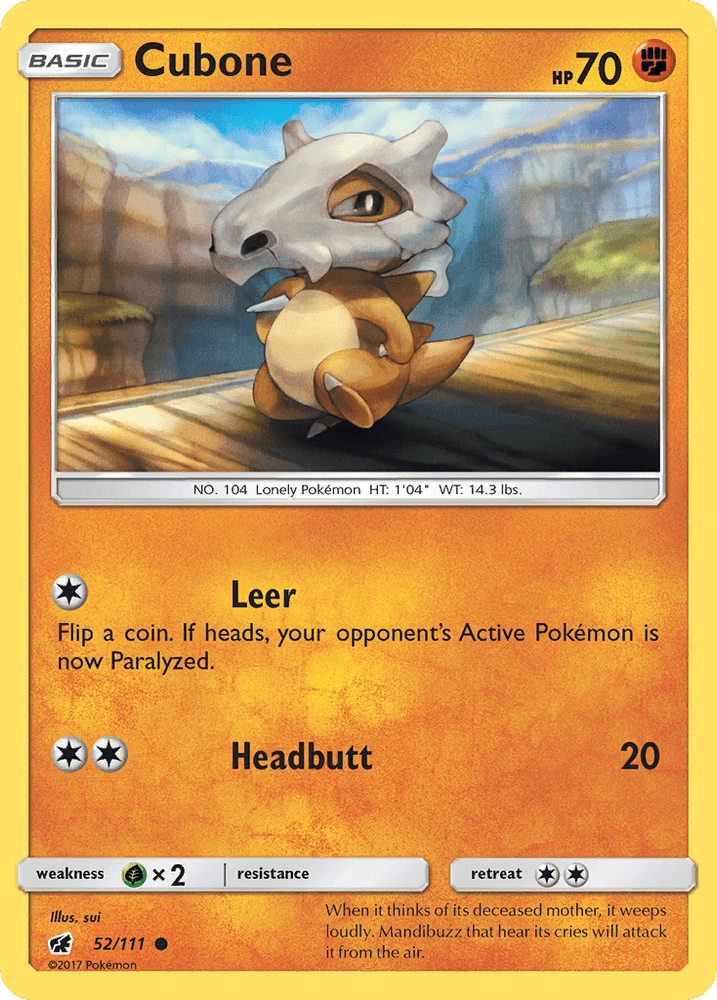 Cubone (52/111) [Sun & Moon: Crimson Invasion] (Online Only)