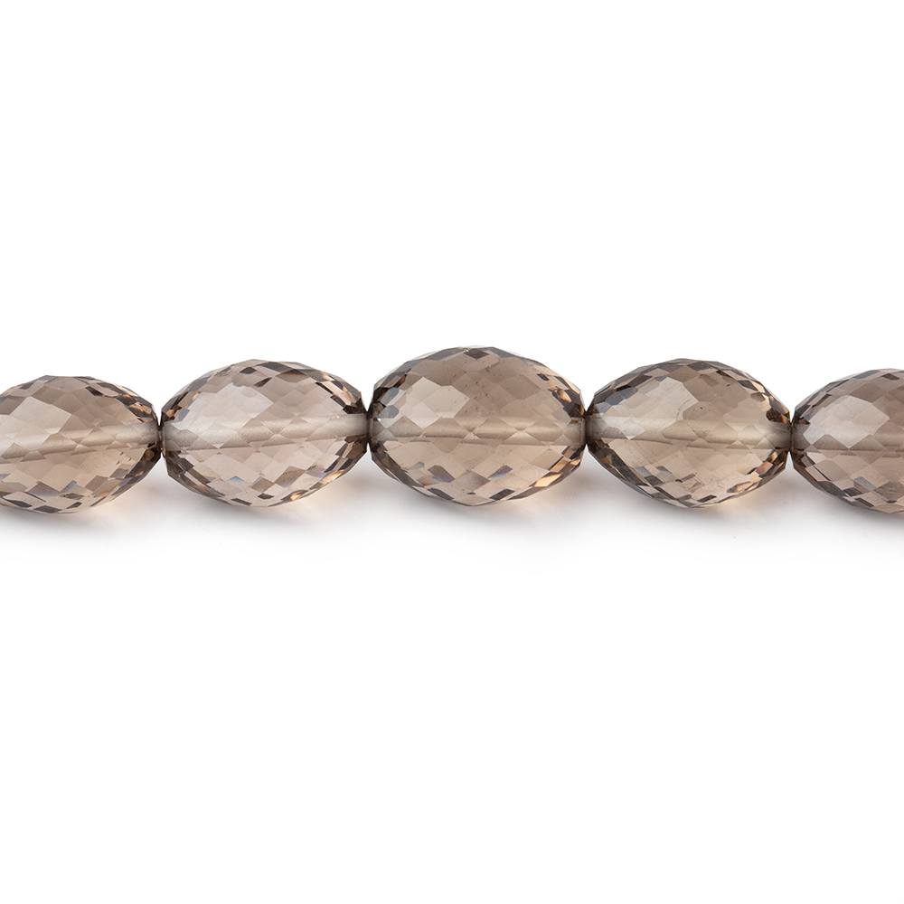8.5x6.3-12.5x8mm Smoky Quartz faceted olive Beads 16.5 inches 40 pieces (ONLINE ORDER ONLY)