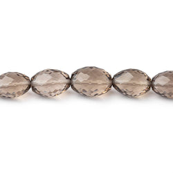 8.5x6.3-12.5x8mm Smoky Quartz faceted olive Beads 16.5 inches 40 pieces (ONLINE ORDER ONLY)