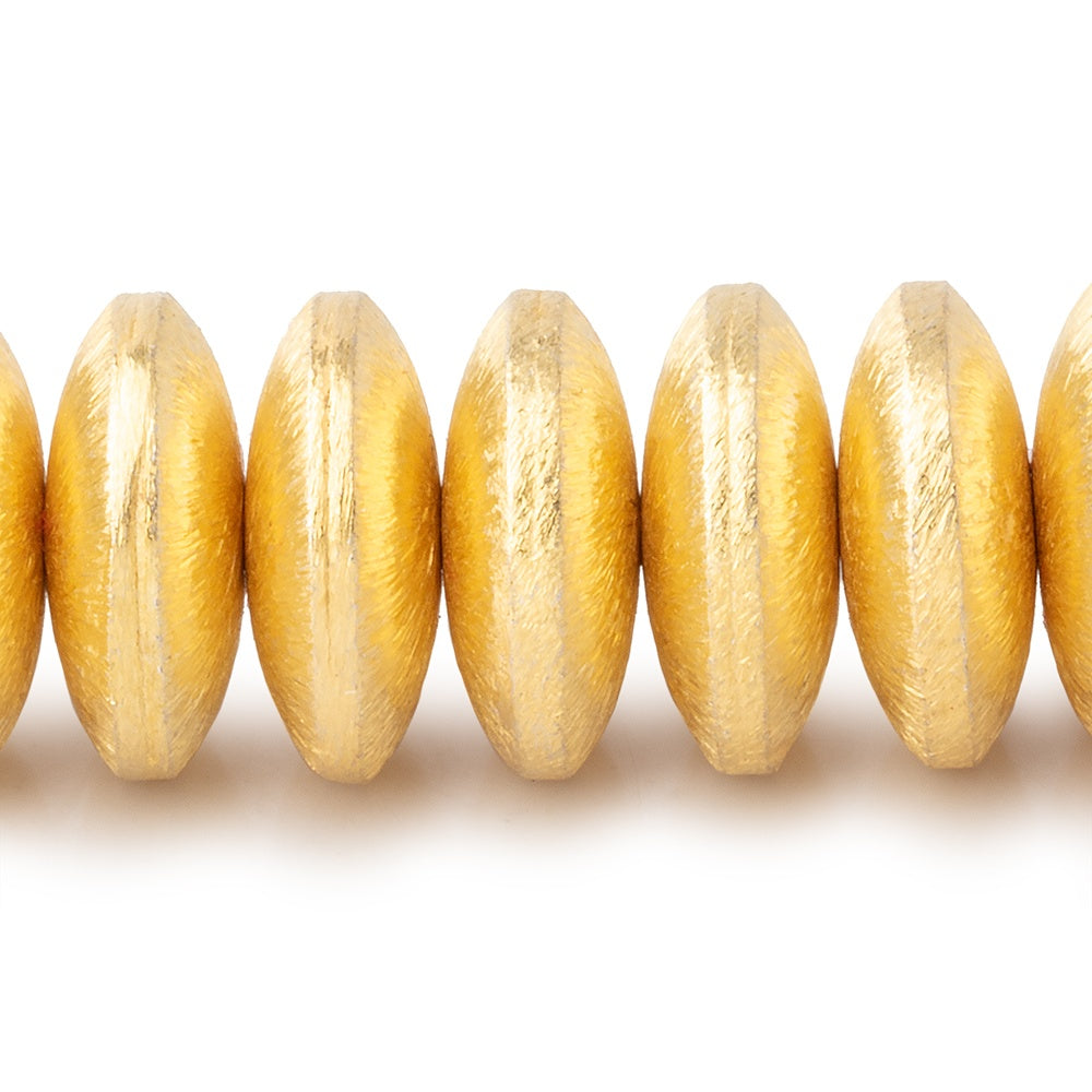 14mm 22kt Gold Plated Copper Brushed Disc Beads 8 inch 37 pieces (ONLINE ORDER ONLY)